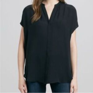 Vince 100% Silk Capsleeve Popover Blouse
